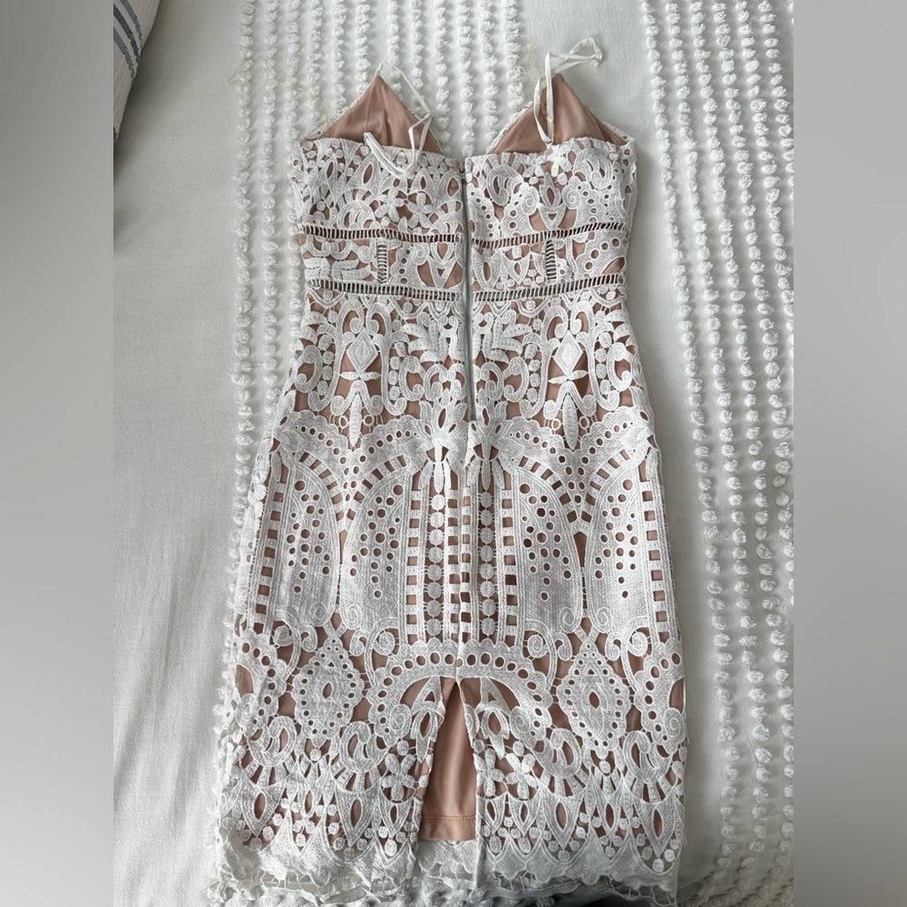 Just Me White Lace Midi Dress - Picture 2 of 5